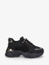 Sneakers en simili à empiècement métal au talon - Noir - 1