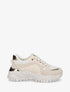 Sneakers en simili à empiècement métal au talon - Beige - 5