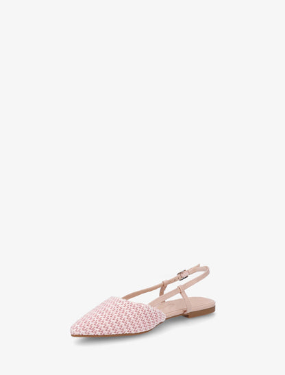 Ballerines pointus effet tressé à talon ouvert - Rose pâle - 3