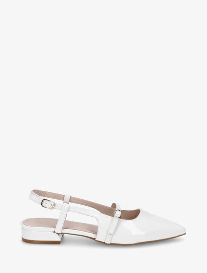 Ballerines pointus à talon ouvert - Blanc - 5