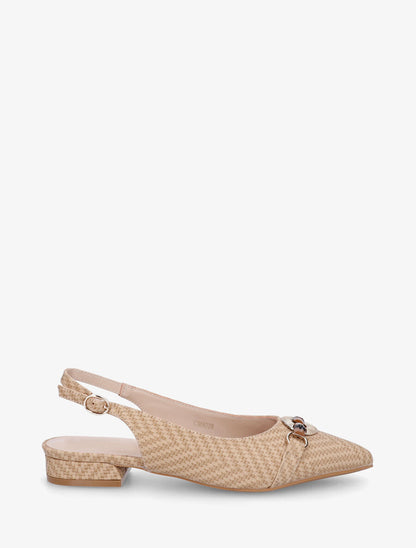 Ballerines ouvertes à boucle bijou - Taupe - 5