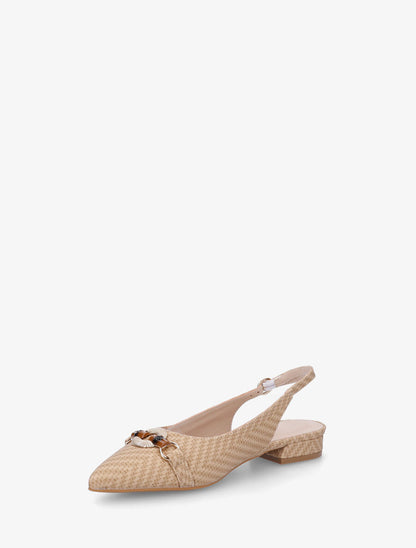 Ballerines ouvertes à boucle bijou - Taupe - 3