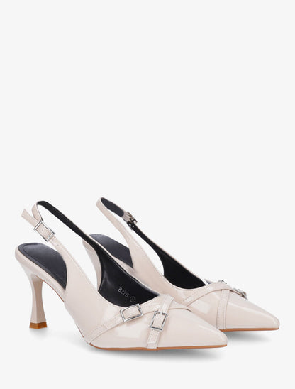 Escarpins pointus brides croisées - Beige - 4