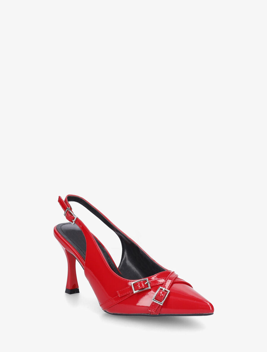 Escarpins pointus brides croisées - Rouge - 2