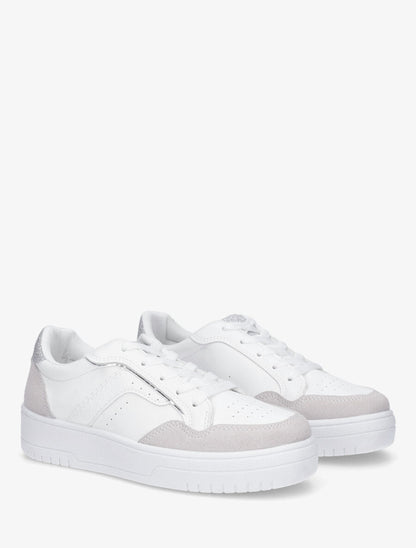 Sneakers à contrefort contrastant - Blanc - 4
