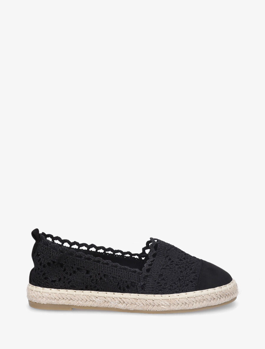 Espadrilles en tissu et suédine - Noir - 1