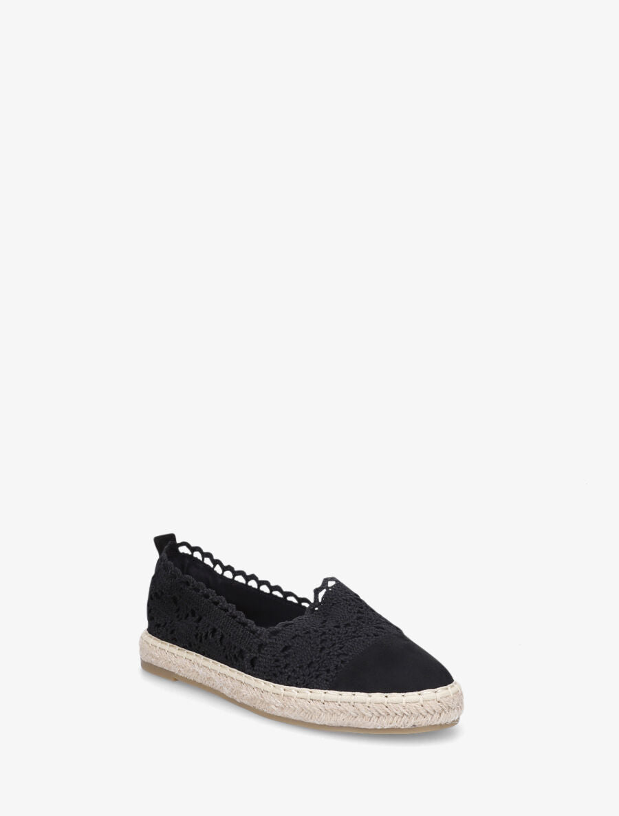 Espadrilles en tissu et suédine - Noir - 2