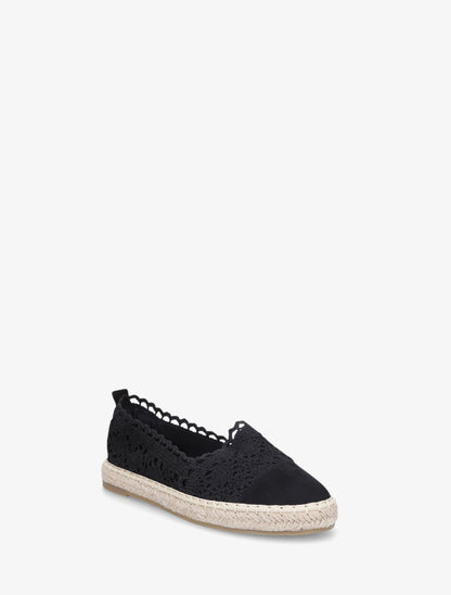 Espadrilles en tissu et suédine - Noir - 2