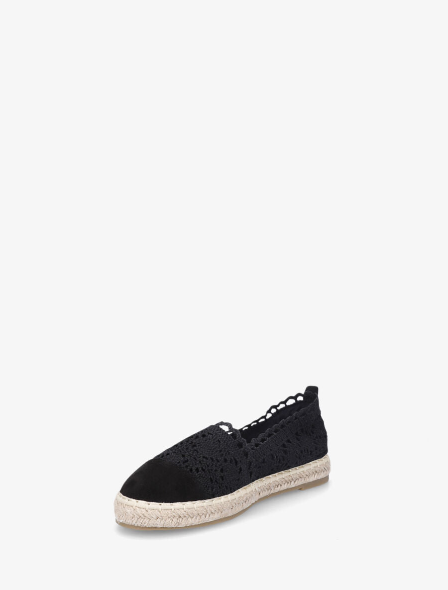 Espadrilles en tissu et suédine - Noir - 3