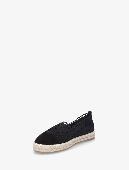 Espadrilles en tissu et suédine - Noir - 3