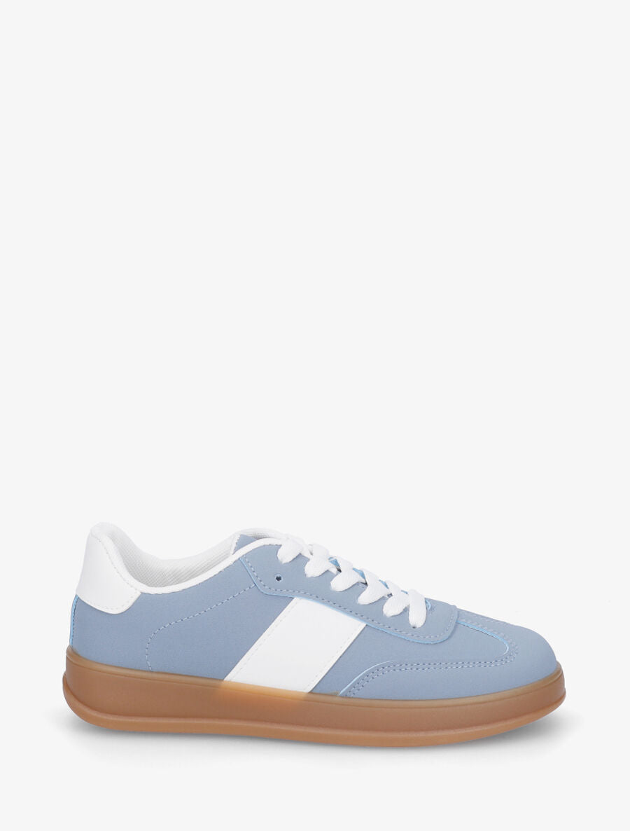 Baskets classiques en simili - Bleu clair - 1