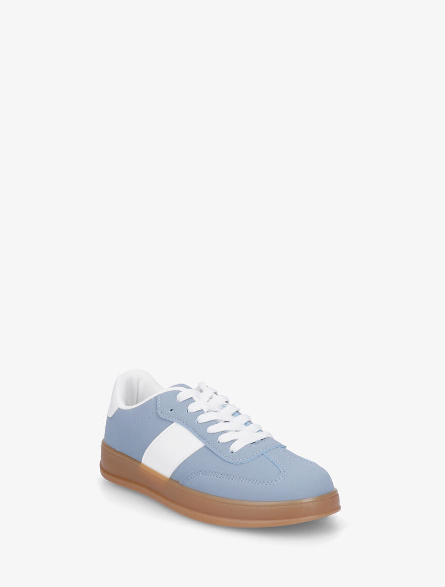 Baskets classiques en simili - Bleu clair - 2