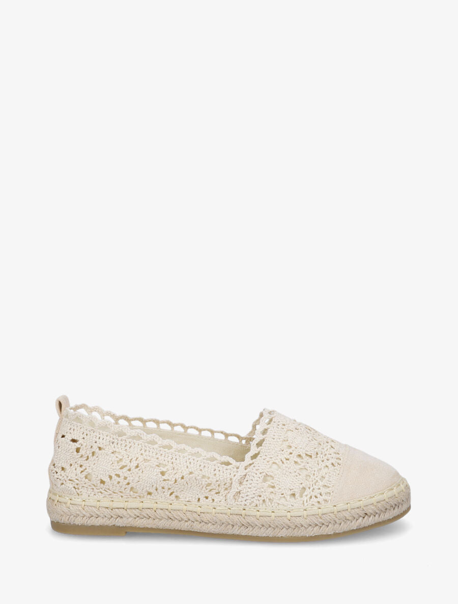 Espadrilles en tissu et suédine - Beige - 1
