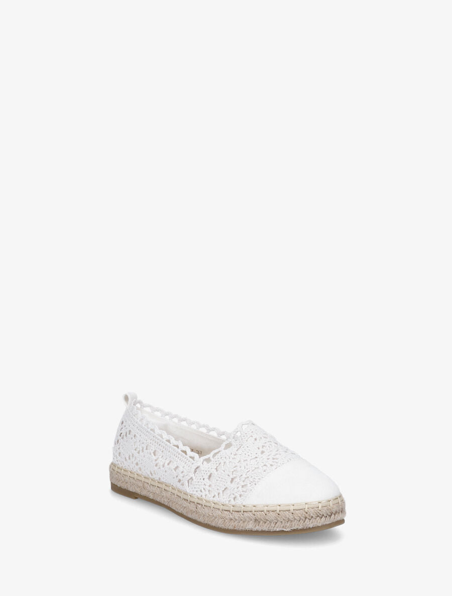 Espadrilles en tissu et suédine - Blanc - 2