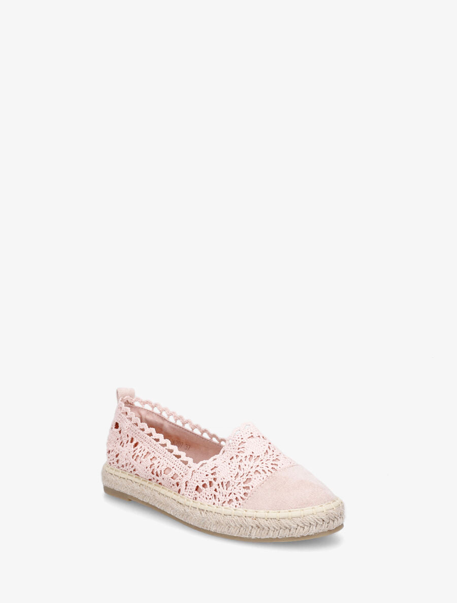Espadrilles en tissu et suédine - Rose - 2