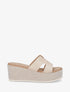 Mules compensées à bride ajourée - Beige - 1