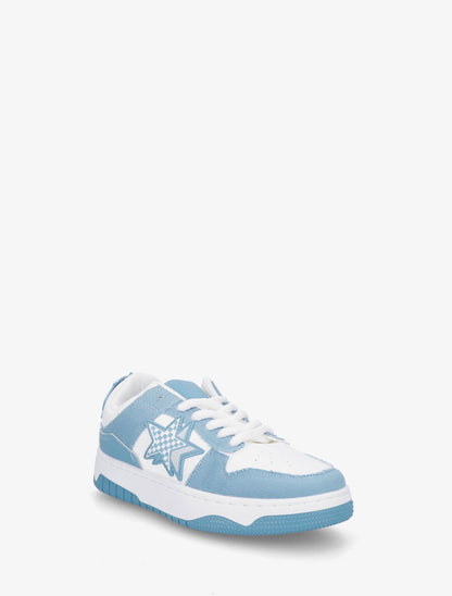 Baskets bimatière motif étoiles - Bleu ciel - 2