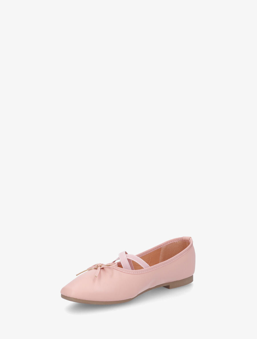 Ballerines en simili à élastiques croisés - Rose - 3