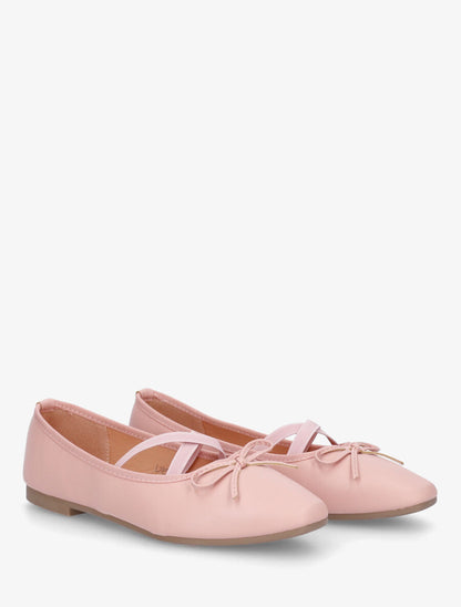 Ballerines en simili à élastiques croisés - Rose - 4
