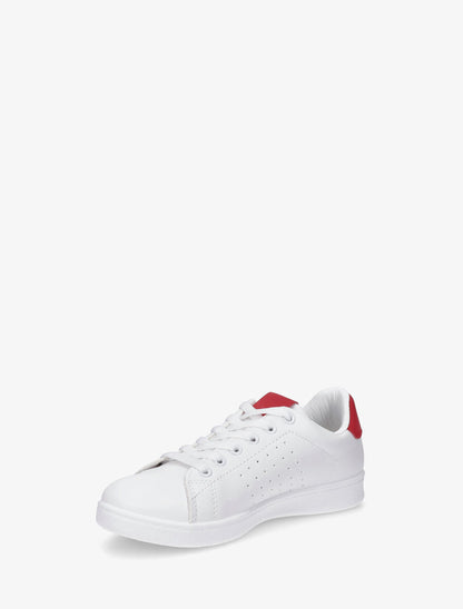 Tennis en simili à contrefort contrastant - Rouge - 3