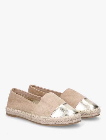 Espadrilles en suédine et simili - Sable - 4