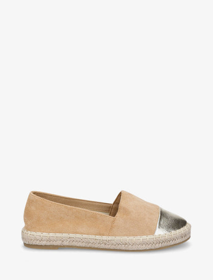 Espadrilles en suédine et simili - Camel - 1