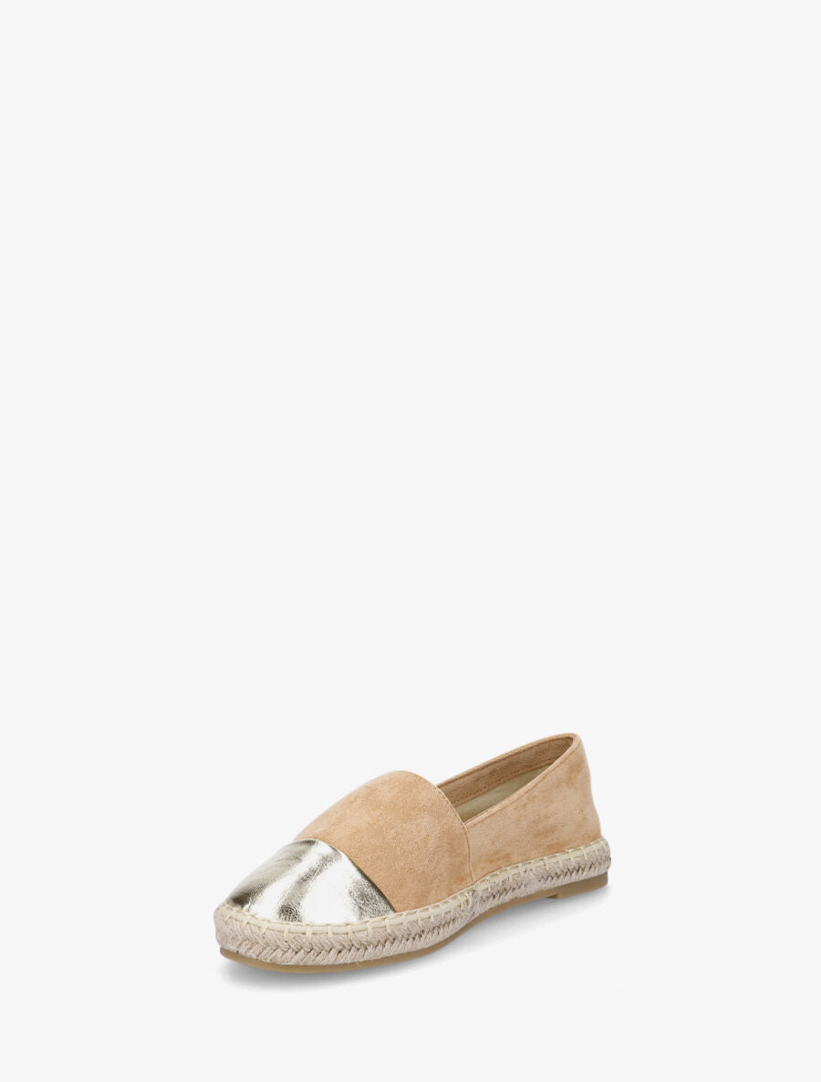 Espadrilles en suédine et simili - Camel - 3