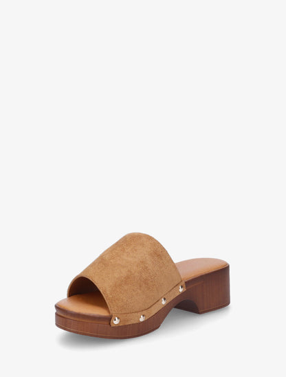 Mules style sabot en suédine - Camel - 3