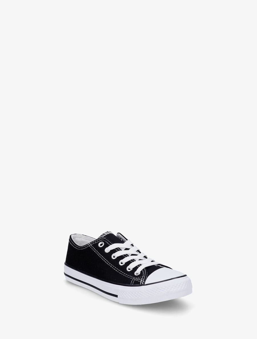 Baskets basiques en toile - Noir - 2