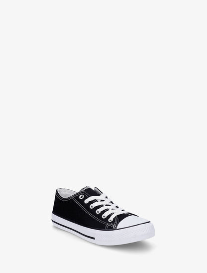 Baskets basiques en toile - Noir - 2