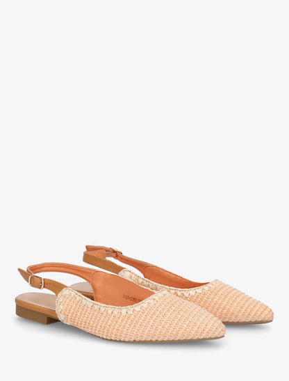 Ballerines pointues effet osier - Rose saumon - 4