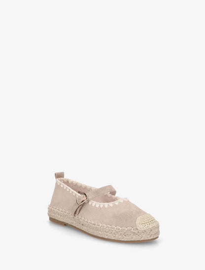 Ballerines en suédine style espadrilles - Taupe - 2