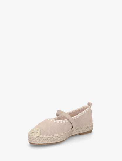 Ballerines en suédine style espadrilles - Taupe - 3