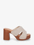 Mules style sabot en tissu - Beige - 1