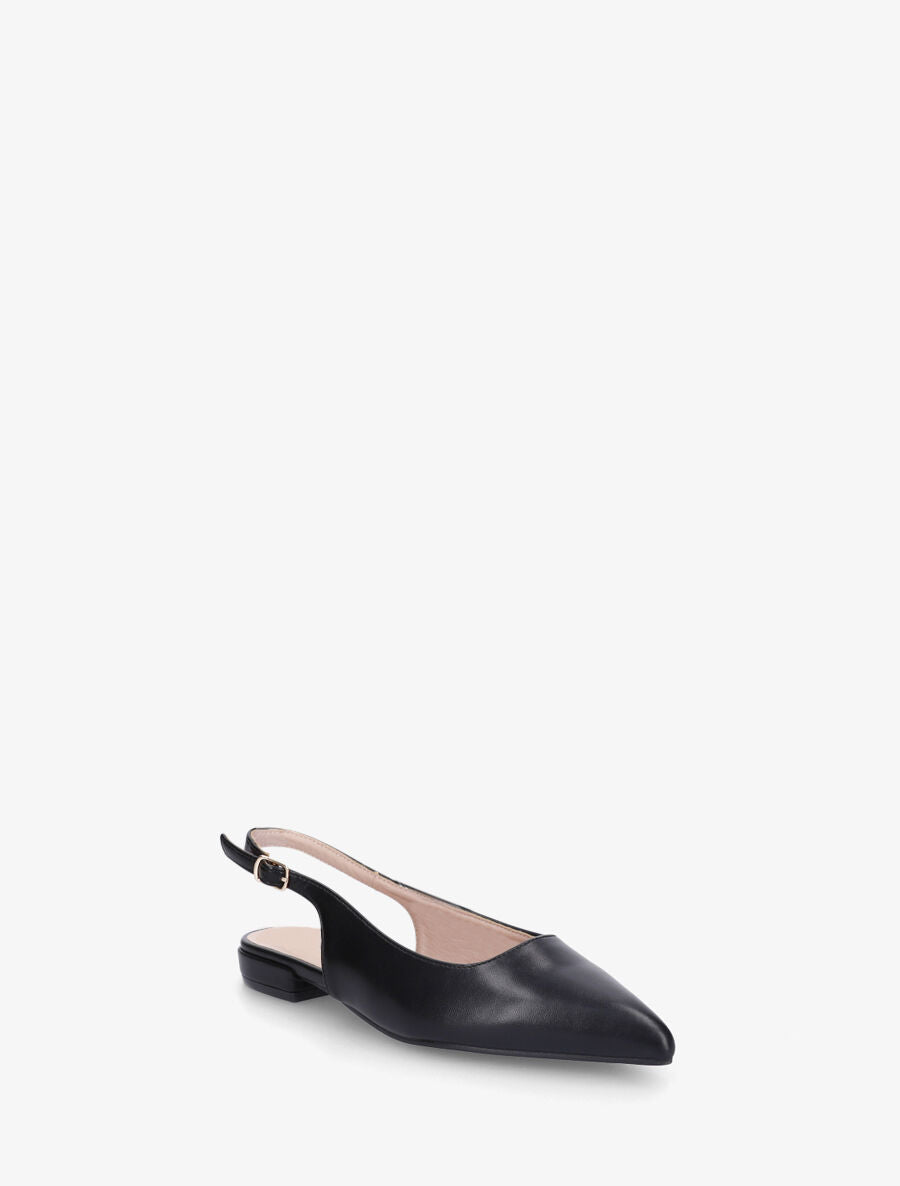 Ballerines à bout pointu et arrière ouvert Noir Inspee