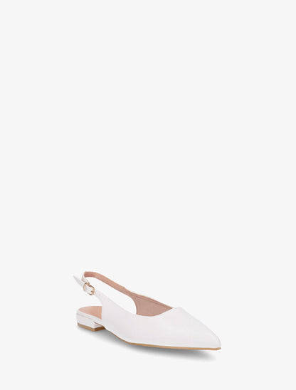 Ballerines à bout pointu et arrière ouvert - Blanc - 2