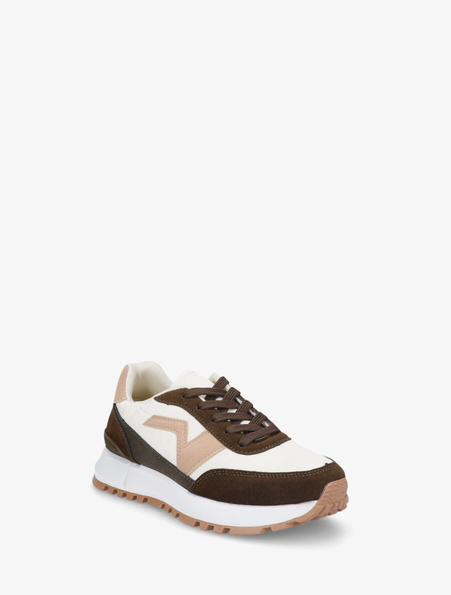 Baskets bi-matière - Kaki - 2