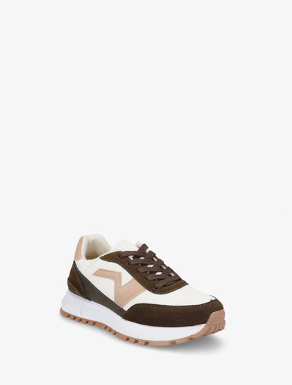 Baskets bi-matière - Kaki - 2