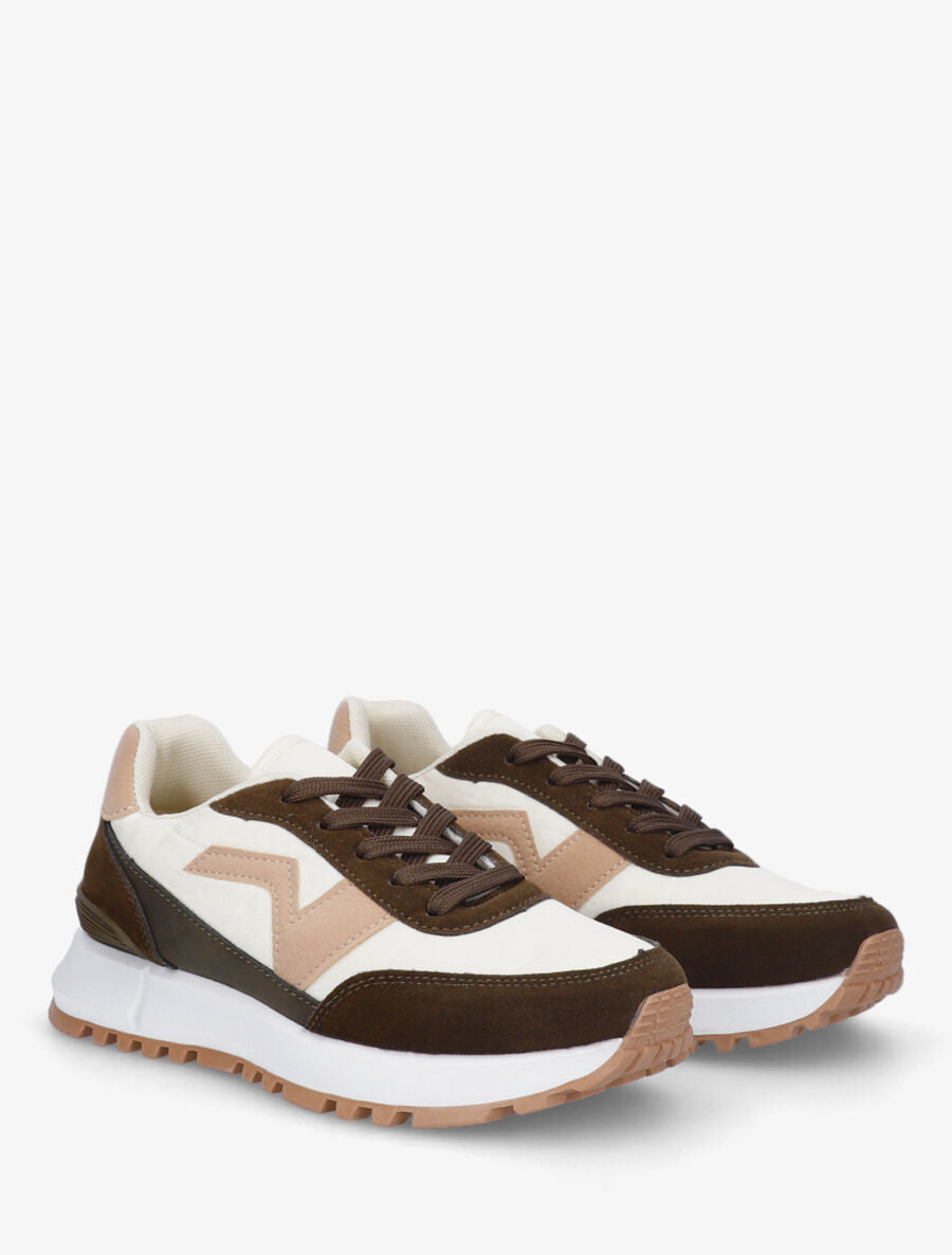 Baskets bi-matière - Kaki - 4