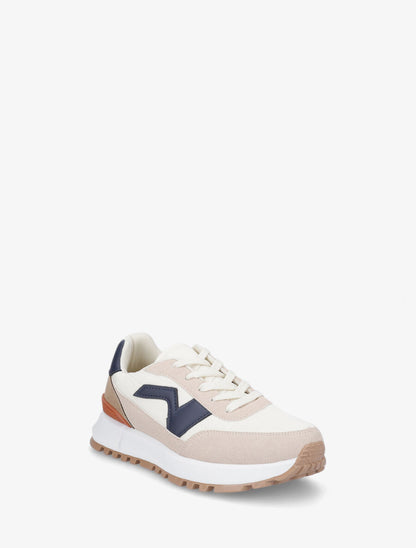 Baskets bi-matière - Beige - 2