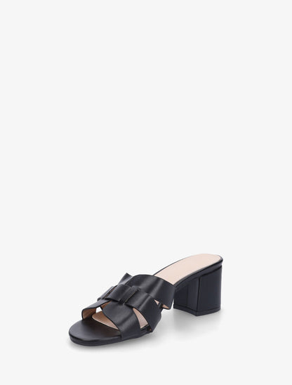 Mules en simili à talon - Noir - 3
