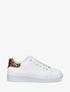 Sneakers plates à motif damier - Camel - 1