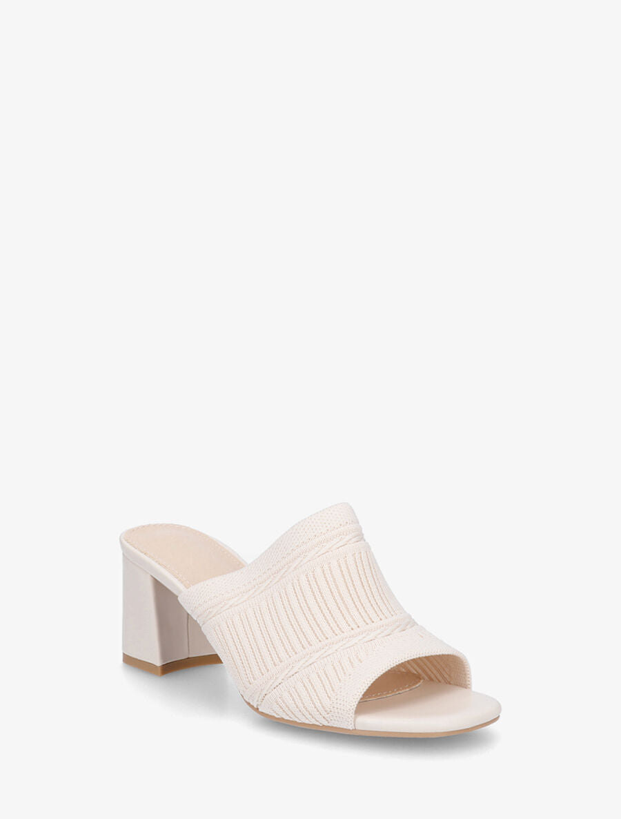 Mules à ganse en tissu - Beige - 2