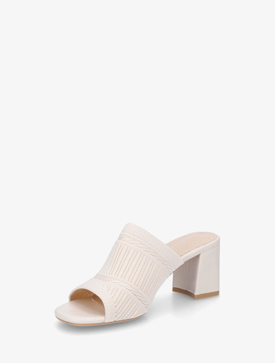 Mules à ganse en tissu - Beige - 3