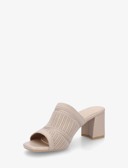 Mules à ganse en tissu - Taupe - 3