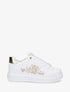 Sneakers imprimé coeurs à lacets en voile - Or - 1
