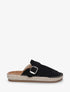 Mules en suédine style espadrille - Noir - 1