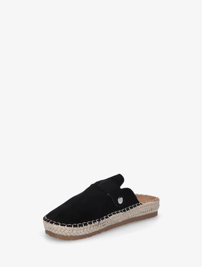 Mules en suédine style espadrille - Noir - 3