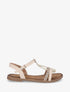 Nu-pieds en simili à brides effet python et pailleté - Beige - 1