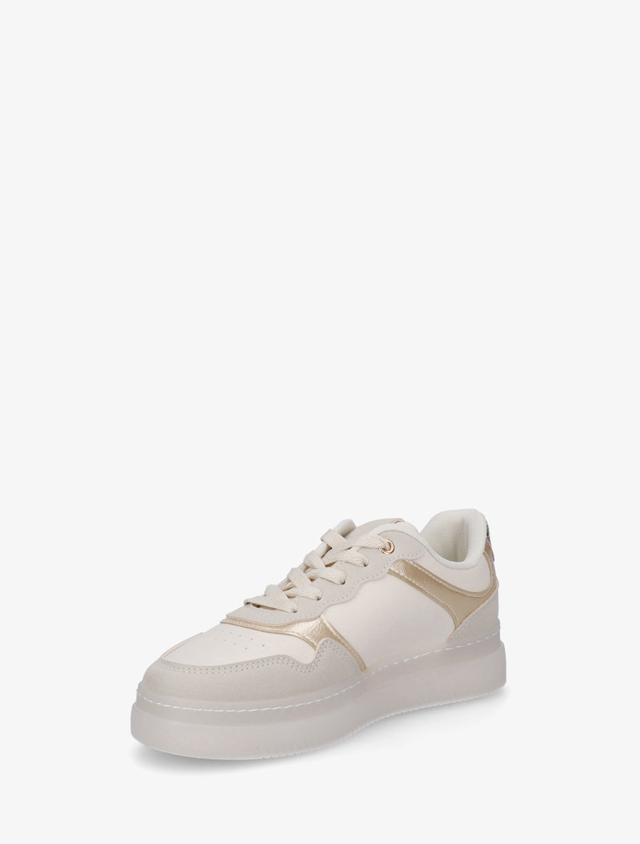 Baskets à empiècement python - Beige - 3
